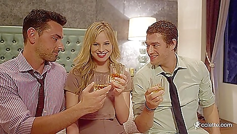 Threesome video with hot girls getting double penetrated