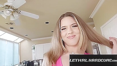 Busty babe with a big booty rides a cock in missionary pose