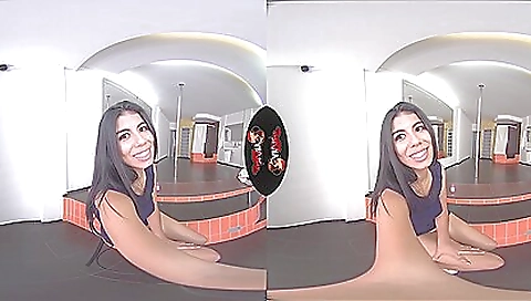 Latina babe in lingerie gets naked in front of her husband