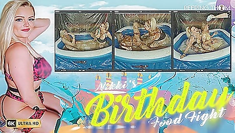 Birthday Food Fight With A Live Audience - Loula Lou And Niki B