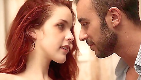 Red-haired babe with hairy pussy getting fucked hard in POV