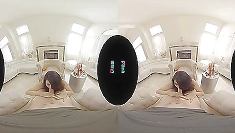 Sexy blonde has fun with a hardcore blowjob on vr porn