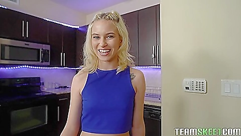 Blonde gets a big cock in her mouth and pussy in casting