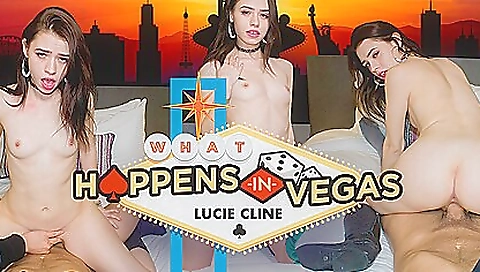 Girl in a vr video is going to take a dick into her mouth