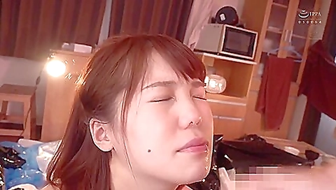 Japanese woman with a sexy lingerie and a shaved pussy