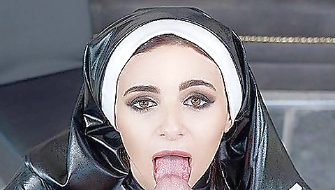 Sexy and hot girl with a great figure in her cosplay