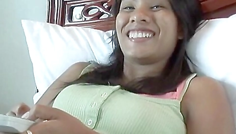 Horny asian bitch with a big ass and big tits making out