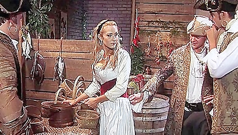 Busty blonde babe with huge natural tits is having anal sex