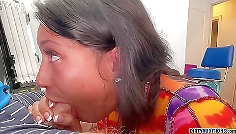 Hot brunette with a tattooed pussy gets a big dick