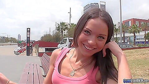 Brunette teen gets her anus fucked in a group video