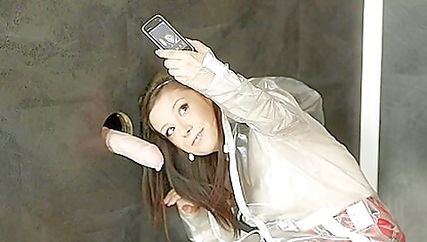 Busty brunette teen 18+ with small tits gets a facial