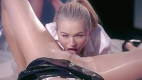 Luxury Lingerie And Pantyhose On Teenies With Strapons