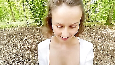 Blonde chick giving a deepthroat blowjob to her man