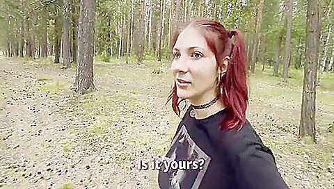 Busty redhead with great big boobs getting her pussy deep throated